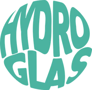 HydroGlas Logo – Trinkglas aus Borosilikatglas